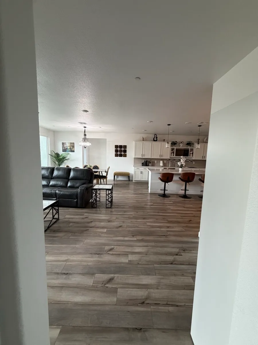 Shared common living area with natural light
